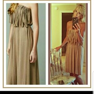 Long maxi Fringe boho dress